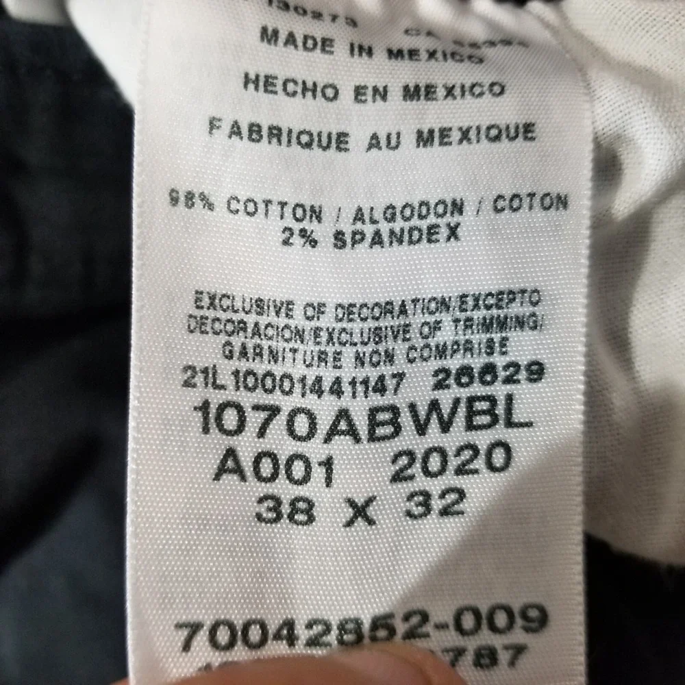 Wrangler cargo pants men's 38x32 relaxed fit black stretch outdoor hiking